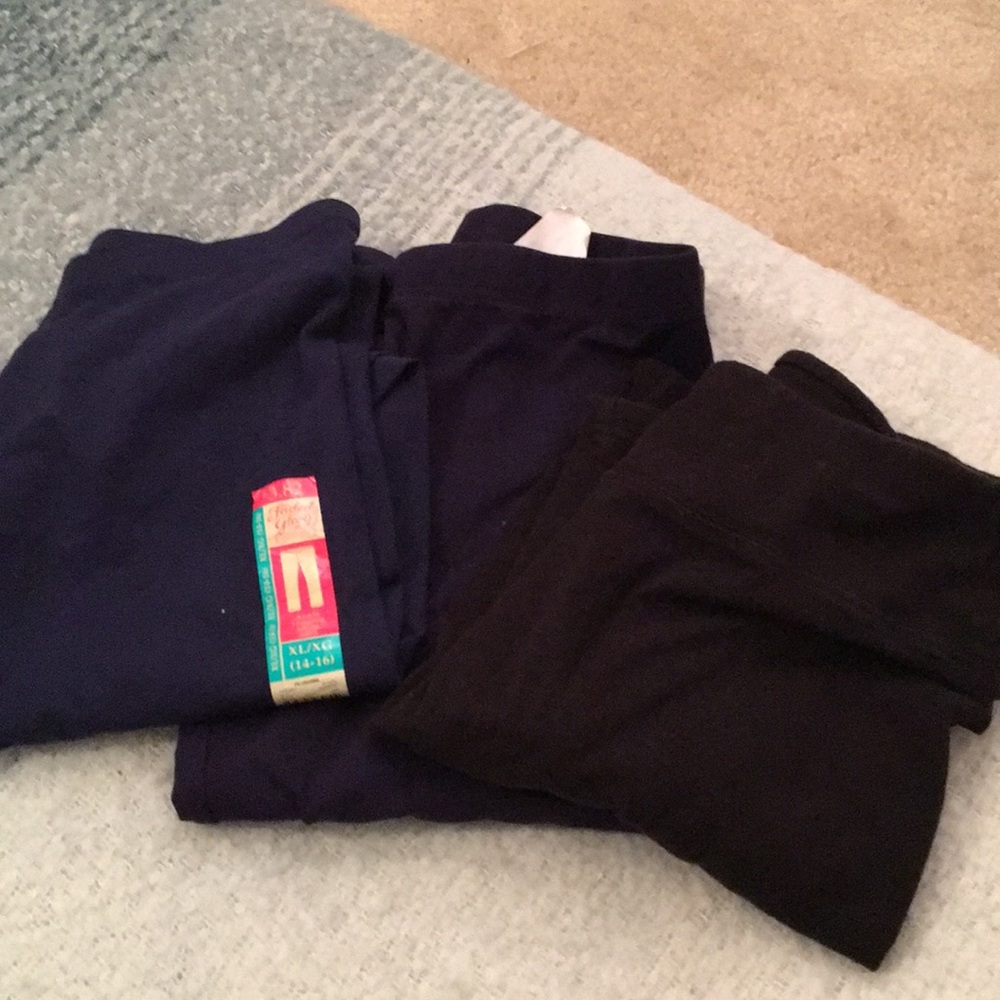Bundle of three blue/black leggings size 14